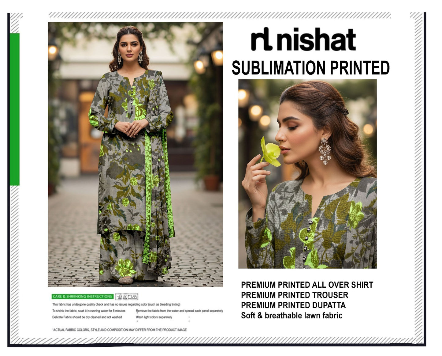 Nishat lawn 3pc