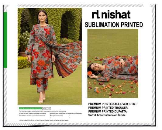 Nishat lawn 3pc